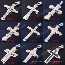 Simple Mens Metal Stainless Steel Cross Cross Black Cross Pendant Necklace Designs (IO-st000000)
